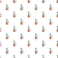 Hookah pattern, cartoon style vector