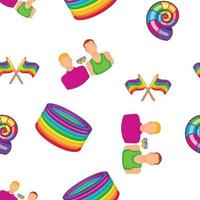 Gay couple symbols in rainbow colors pattern vector