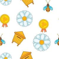 Apiary pattern, cartoon style vector