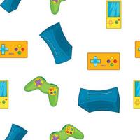 Electronic games pattern, cartoon style vector