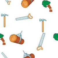 Woodworking pattern, cartoon style vector