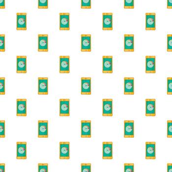 Battery indicator on phone pattern, cartoon style vector