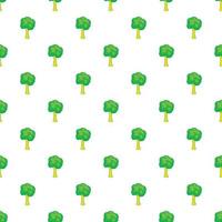 Green tree pattern, cartoon style vector