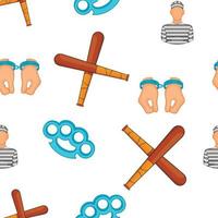 Crime and punishment pattern, cartoon style vector