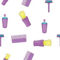 Barbershop symbols pattern, cartoon style vector