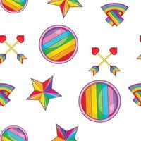 LGBT symbols pattern, cartoon style vector