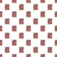 Shelf of books pattern, cartoon style vector