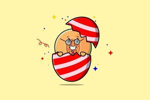 Cute cartoon Melon character out from easter vector
