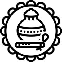 line icon for janmashtmi vector