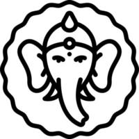 line icon for ganapathi vector