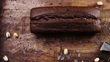 Homemade cake decorated with pistachio and chocolate video