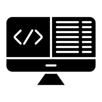 icono de glifo de programación web vector