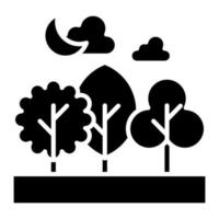 Forest Landscape Glyph Icon vector