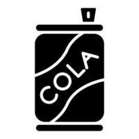 icono de glifo de lata de cola vector