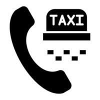 icono de glifo de llamada de taxi vector