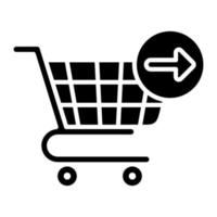 seguir comprando icono de glifo vector