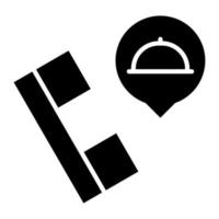 Order Food on Call Glyph Icon vector