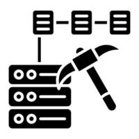 Data Mining Glyph Icon vector