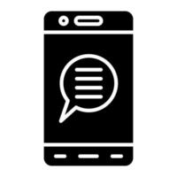 Mobile Chat Glyph Icon vector