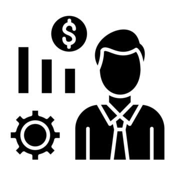 Trader Glyph Icon vector