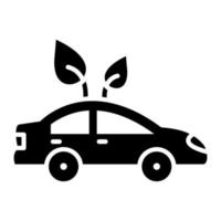 Eco Car Glyph Icon vector