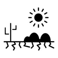 Desert Hot Weather Glyph Icon vector