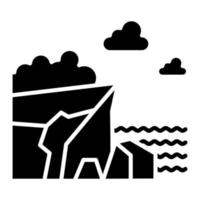 Cliff Glyph Icon vector