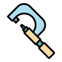 Micrometer engineering icon color outline vector