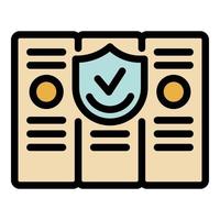 Folders reliability icon color outline vector