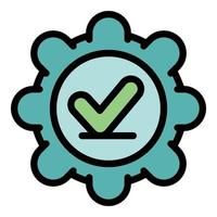 Approved stamp reliability icon color outline vector