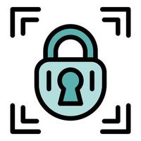 Padlock reliability icon color outline vector