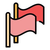 Flags agitation icon color outline vector