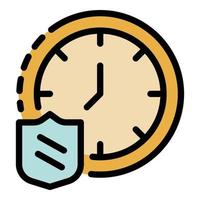 Time reliability icon color outline vector