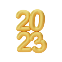 contento nuovo anno 2023, d'oro numero isolato, decorazione per Cinese nuovo anno, Cinese feste, cin elemento, 3d resa. png