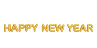 Happy New Year, Golden text isolated, decoration for Chinese new year, Chinese Festivals, CYN element, 3d rendering. png