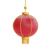 Linternas festivas 3d colgando aisladas, decoración para el año nuevo chino, festivales chinos, lunar, elemento cyn, representación 3d. png