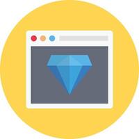 ilustración de vector de diamante de página web en un fondo. símbolos de calidad premium. iconos vectoriales para concepto y diseño gráfico.