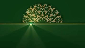 green background, with rotating ornamental mandala video
