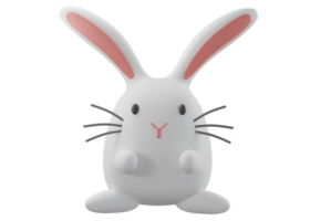 renderização 3d de coelho branco png