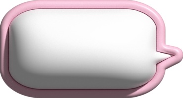 cute 3d pink and white speech bubble, text box, conversation bubble, message box decoration png