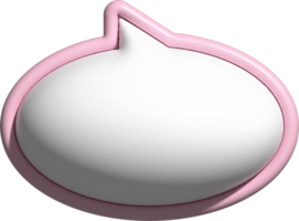 schattig 3d roze en wit toespraak bubbel, tekst doos, gesprek bubbel, bericht doos decoratie png