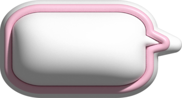 cute 3d pink and white speech bubble, text box, conversation bubble, message box decoration png