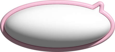 linda burbuja de habla 3d rosa y blanca, cuadro de texto, burbuja de conversación, decoración de cuadro de mensaje png