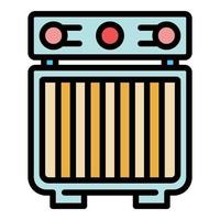 Bake oven icon color outline vector