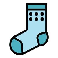 Cloth sock icon color outline vector