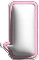 söt 3d rosa och vit Tal bubbla, text låda, konversation bubbla, meddelande låda dekoration png