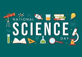 National Science Day February 28 Related to Chemical Liquid, Scientific, Medical and Research in Flat Cartoon Hand Drawn Templates Illustration vector