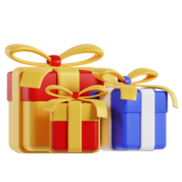 3D Christmas gift box transparent background png