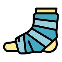 Foot bandage icon color outline vector