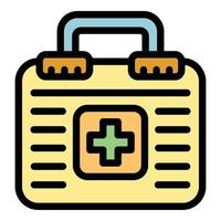 Doctor bag icon color outline vector